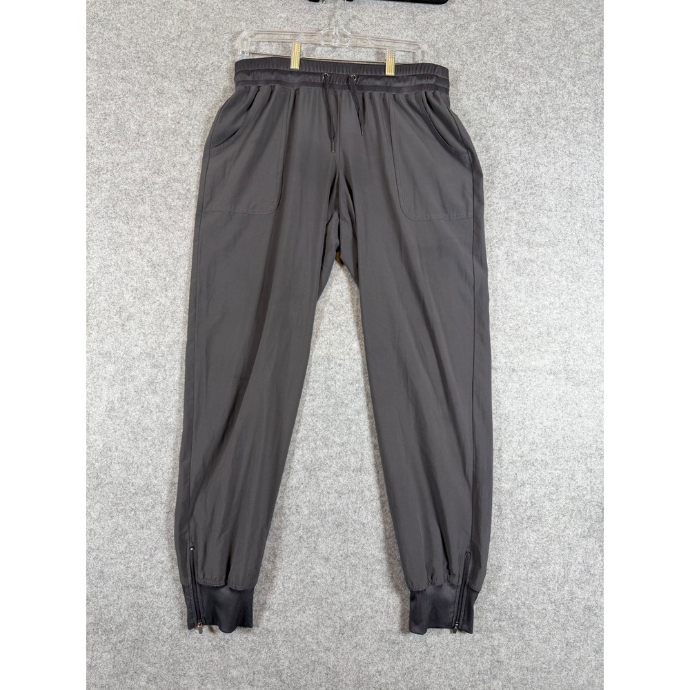Ideology Joggers Womens Medium Gray Excellent Ribbed Cuff Zip Ankle Pants